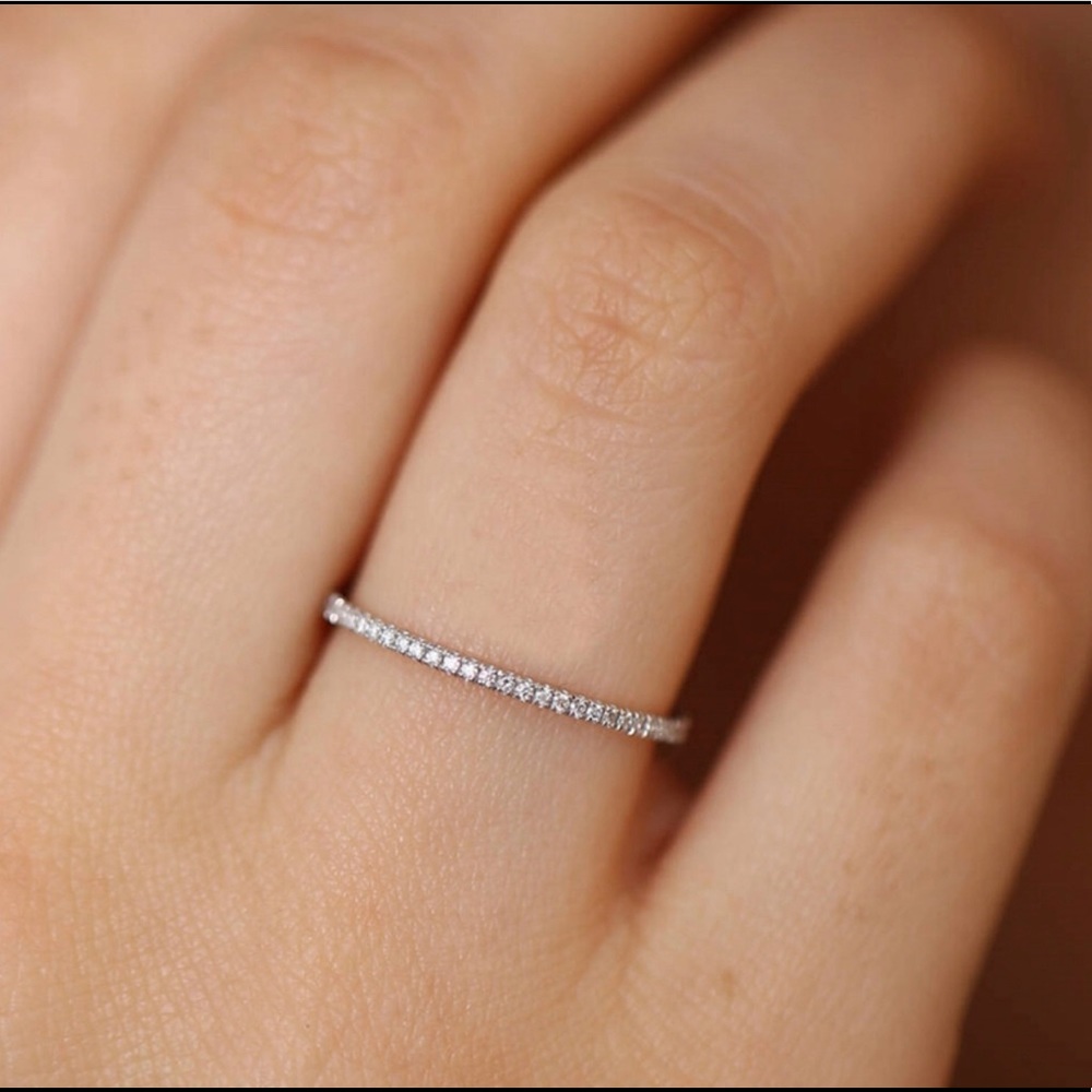 Stackable Set Of 3pcs Tri-Color Eternity Bands - image 2